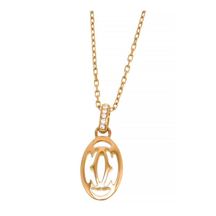 CARTIER 
Double C Logo Diamond Necklace