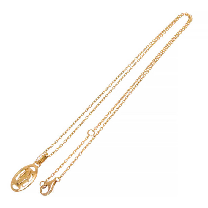 CARTIER 
Double C Logo Diamond Necklace