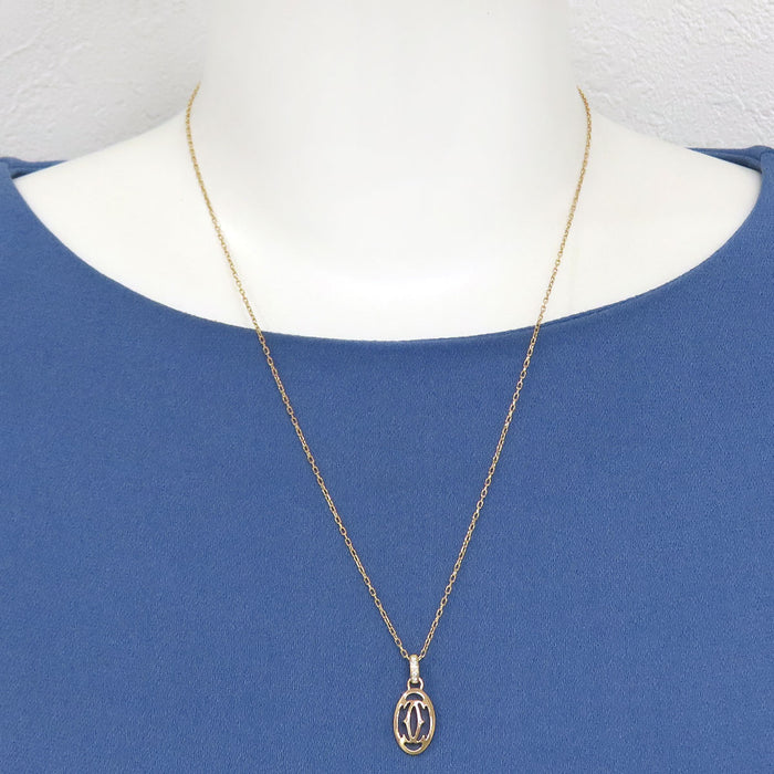 CARTIER 
Double C Logo Diamond Necklace