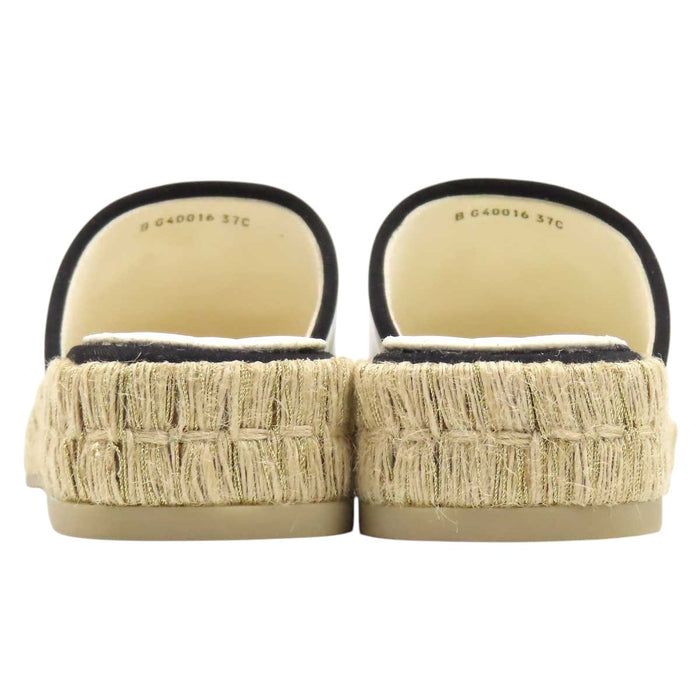 CHANEL 
COCO CC ロゴ レザー 
ココマーク エスパドリーユ フラット サンダル
