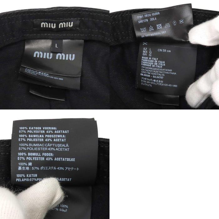 MIUMIU 
コットン 
ロゴ デニム ベースボールキャップ