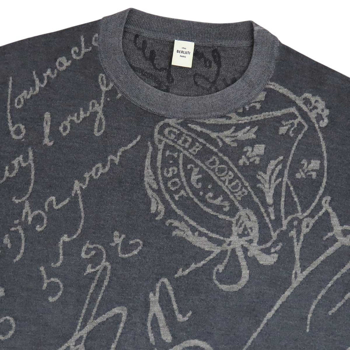 Berluti 
カシミヤ クルーネック 
カリグラフィ ニット
