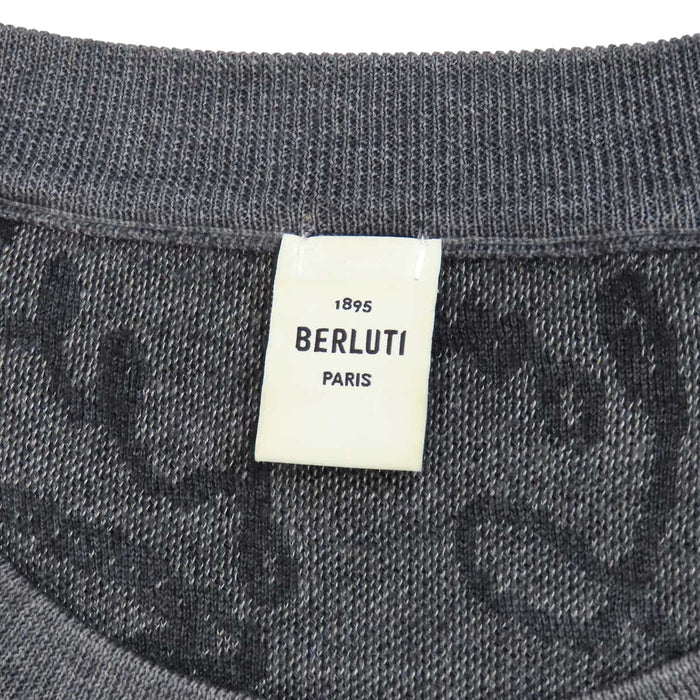 Berluti 
カシミヤ クルーネック 
カリグラフィ ニット