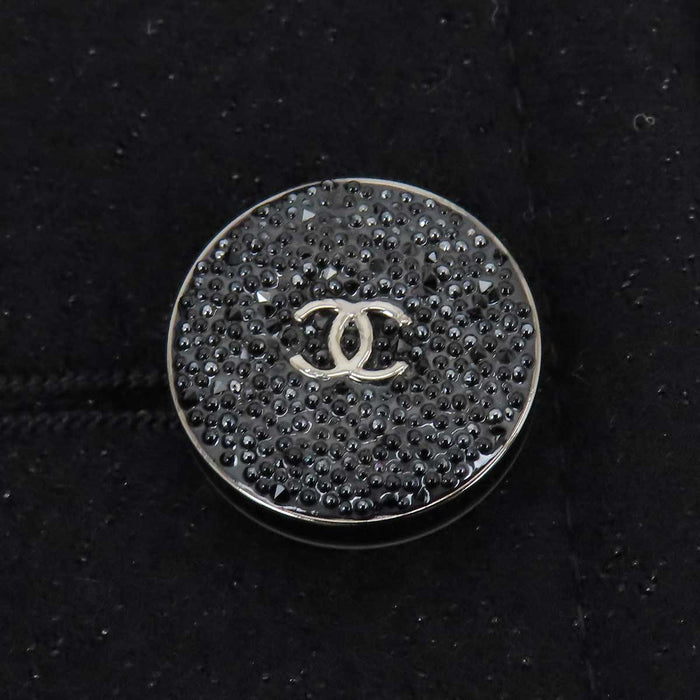 CHANEL 
COCO CC ラメ ココボタン バンドカラー ウール 
ココマーク リボン コート