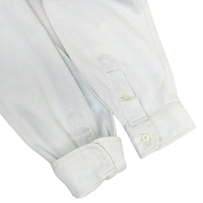 MIUMIU 
Logo raw-edge cotton long-sleeve 
Cropped denim shirt