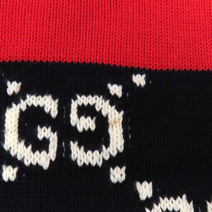 GUCCI 
ロゴ クルーネック 
GG ストライプ コットン ニット