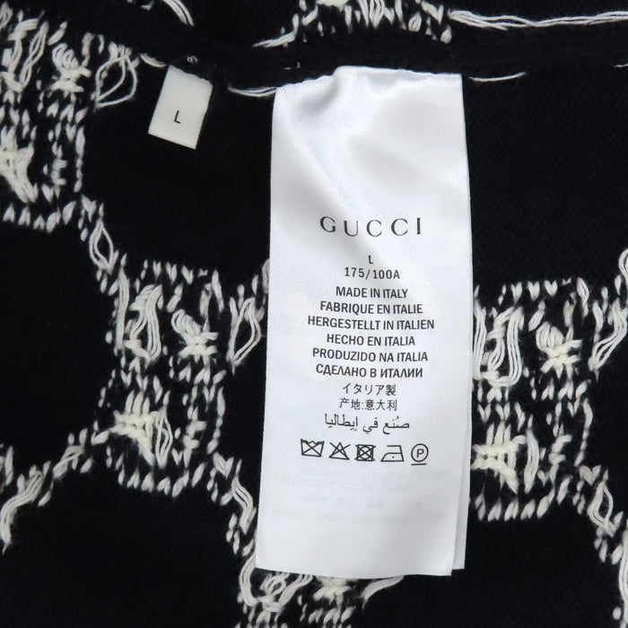 GUCCI 
ロゴ クルーネック 
GG ストライプ コットン ニット