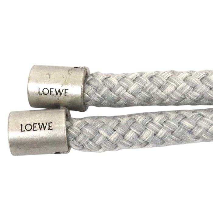 LOEWE 
コットン スウェット 裏起毛 シルバーカラー 
ロゴ プリント フーディ