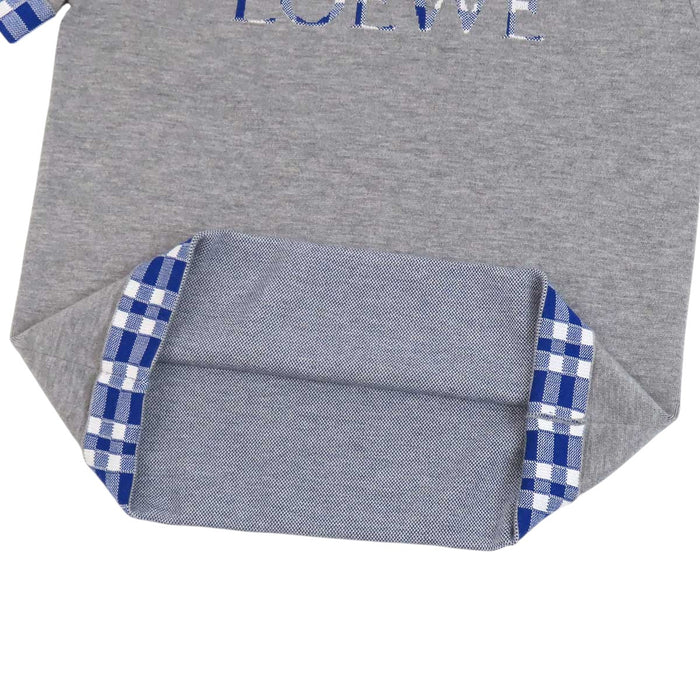 LOEWE 
チェック柄 ショートスリーブ クルーネック 
ロゴ 半袖 ニット