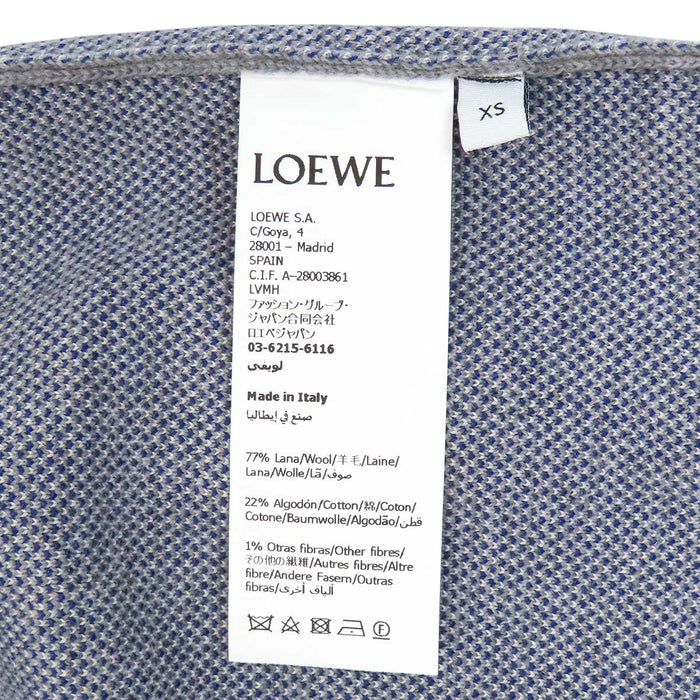 LOEWE 
チェック柄 ショートスリーブ クルーネック 
ロゴ 半袖 ニット