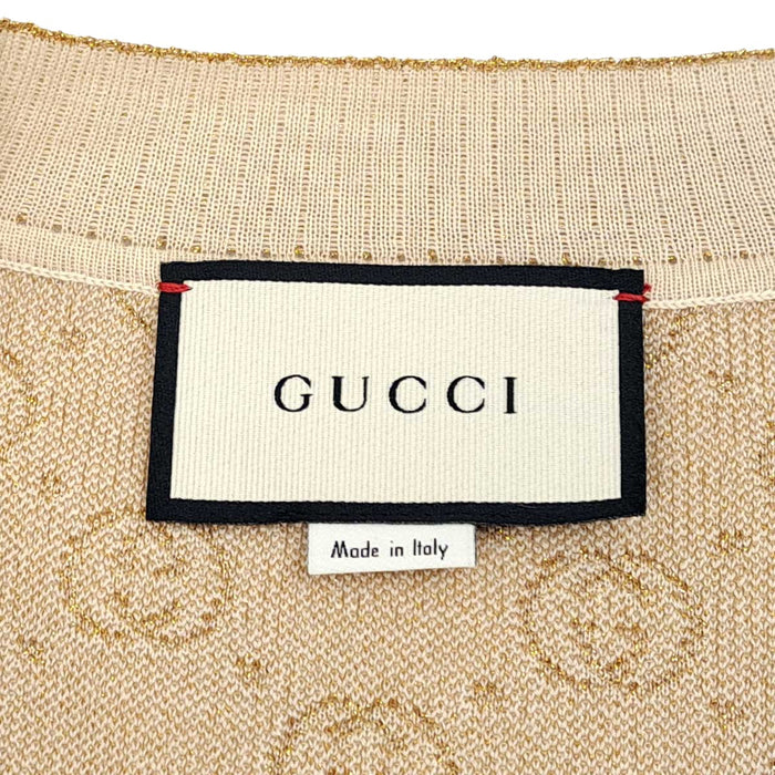 GUCCI 
GG ラメ ウール ロゴ ボタン 
インターロッキングG ロング ニット カーディガン