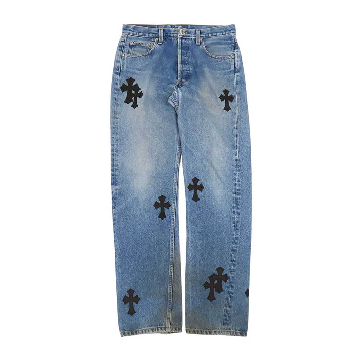 CHROME HEARTS 
CH Levi's クロスボール スクロールラベル ボタン コットン 
リーバイス 501 クロスパッチ デニムパンツ