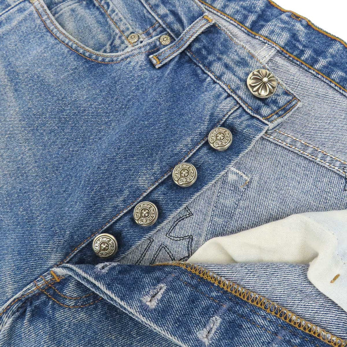 CHROME HEARTS 
CH Levi's クロスボール スクロールラベル ボタン コットン 
リーバイス 501 クロスパッチ デニムパンツ
