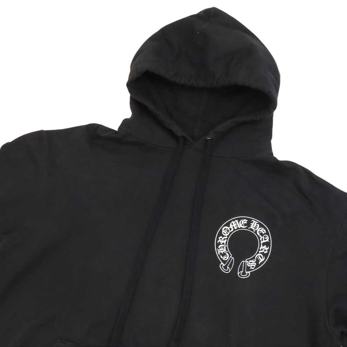CHROME HEARTS 
CH フーディ プルオーバー スリーブプリント ロゴ 
袖 フローラル ホースシュー パーカー