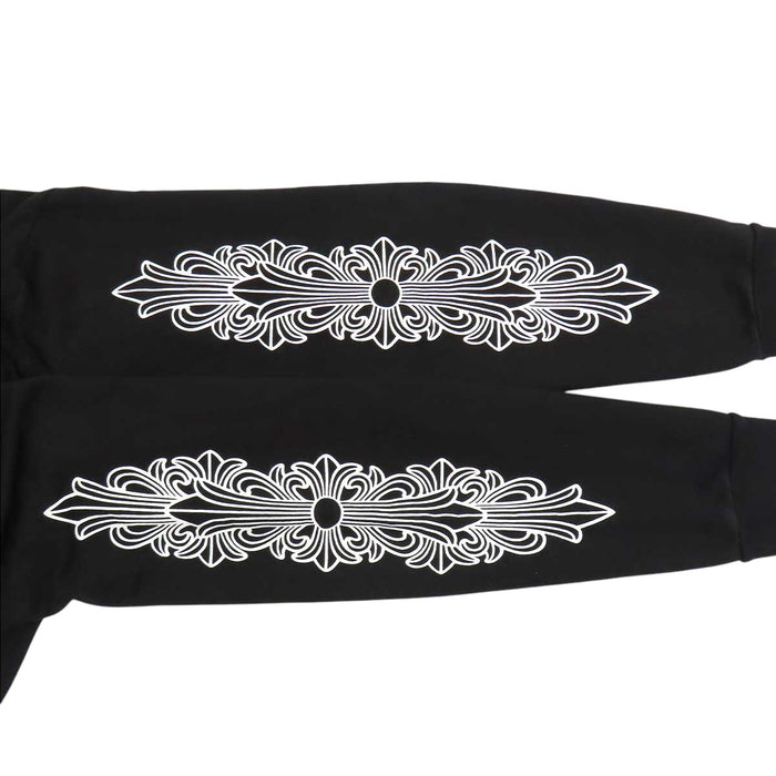 CHROME HEARTS 
CH フーディ プルオーバー スリーブプリント ロゴ 
袖 フローラル ホースシュー パーカー
