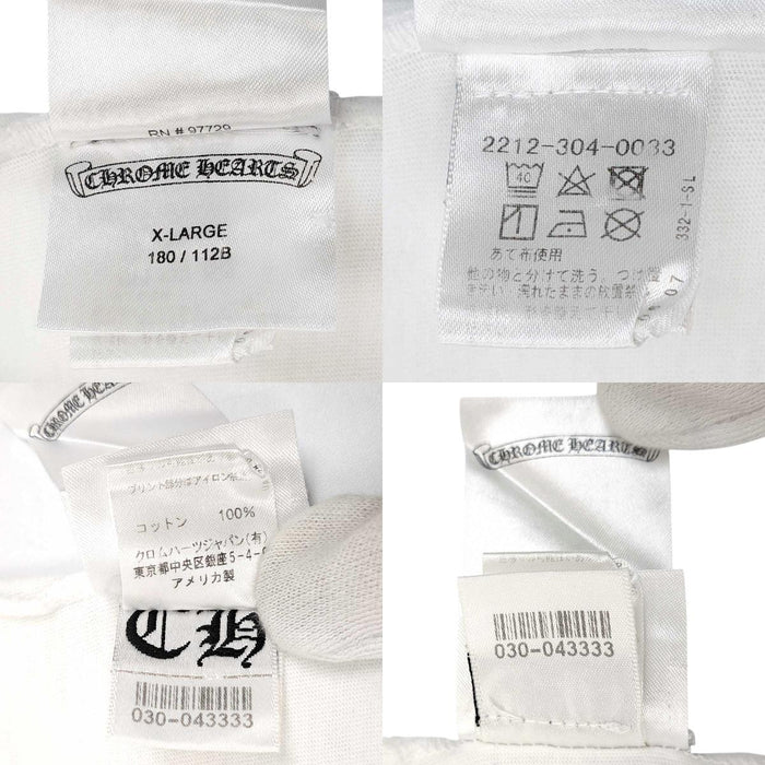 CHROME HEARTS 
CH コットン クルーネック 
スクロールラベル 袖ロゴ ロングスリーブ Tシャツ