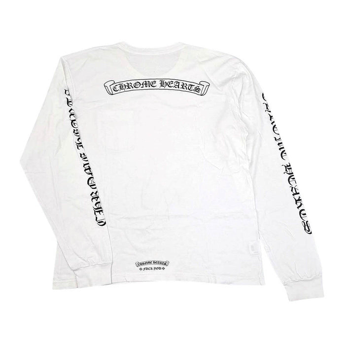 CHROME HEARTS 
CH コットン クルーネック 
スクロールラベル 袖ロゴ ロングスリーブ Tシャツ
