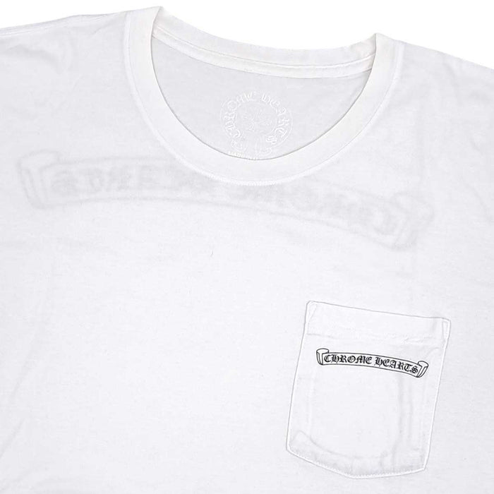 CHROME HEARTS 
CH コットン クルーネック 
スクロールラベル 袖ロゴ ロングスリーブ Tシャツ