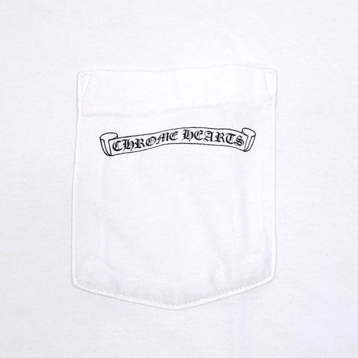 CHROME HEARTS 
CH コットン クルーネック 
スクロールラベル 袖ロゴ ロングスリーブ Tシャツ