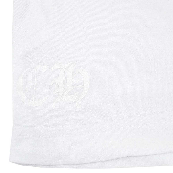 CHROME HEARTS 
CH コットン クルーネック 
スクロールラベル 袖ロゴ ロングスリーブ Tシャツ