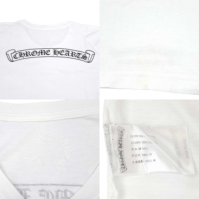 CHROME HEARTS 
CH コットン クルーネック 
スクロールラベル 袖ロゴ ロングスリーブ Tシャツ