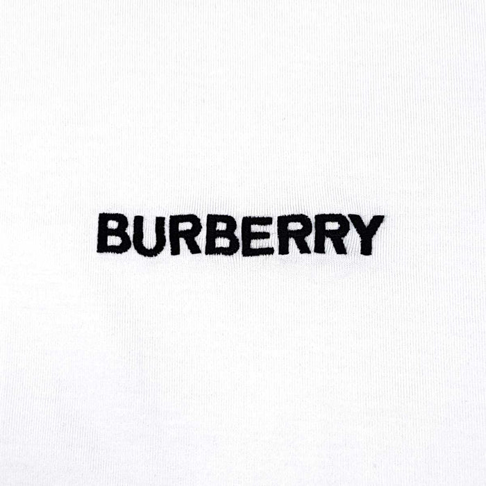BURBERRY 
コットン クルーネック 
ネック チェック ロゴ 刺繍 Tシャツ