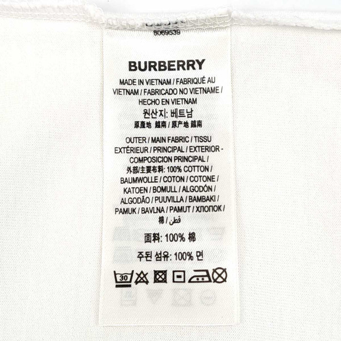 BURBERRY 
コットン クルーネック 
ネック チェック ロゴ 刺繍 Tシャツ