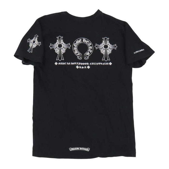 CHROME HEARTS 
Scroll label FUCK YOU pocket cotton crew neck 
Horseshoe Hairy Cross T-shirt