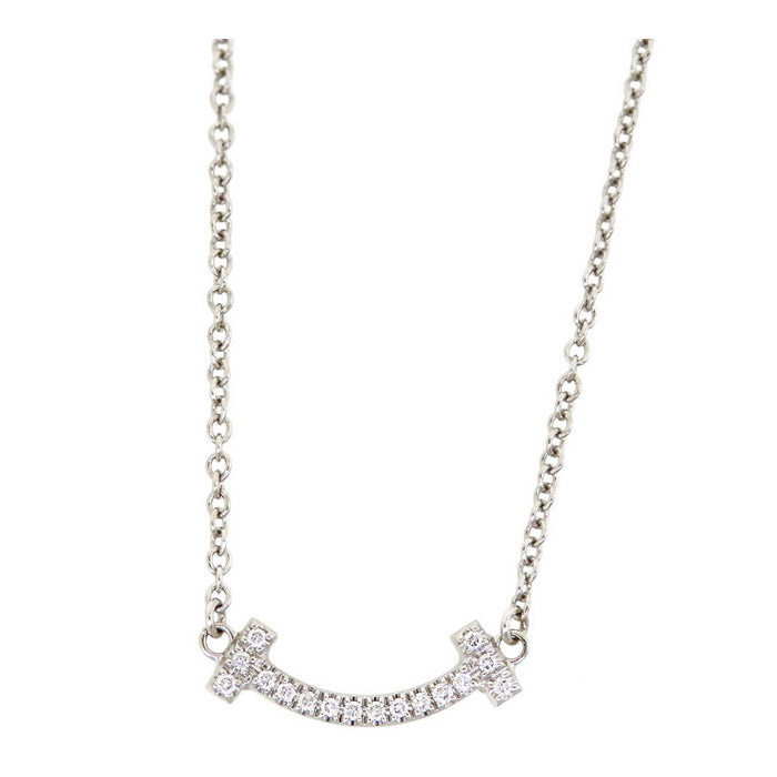 TIFFANY&Co. 
T Smile Mini Diamond Necklace