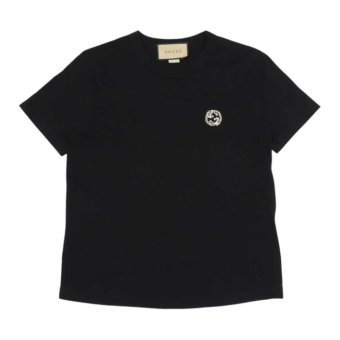GUCCI 
GG rhinestone cotton crew neck 
Interlocking G T-shirt