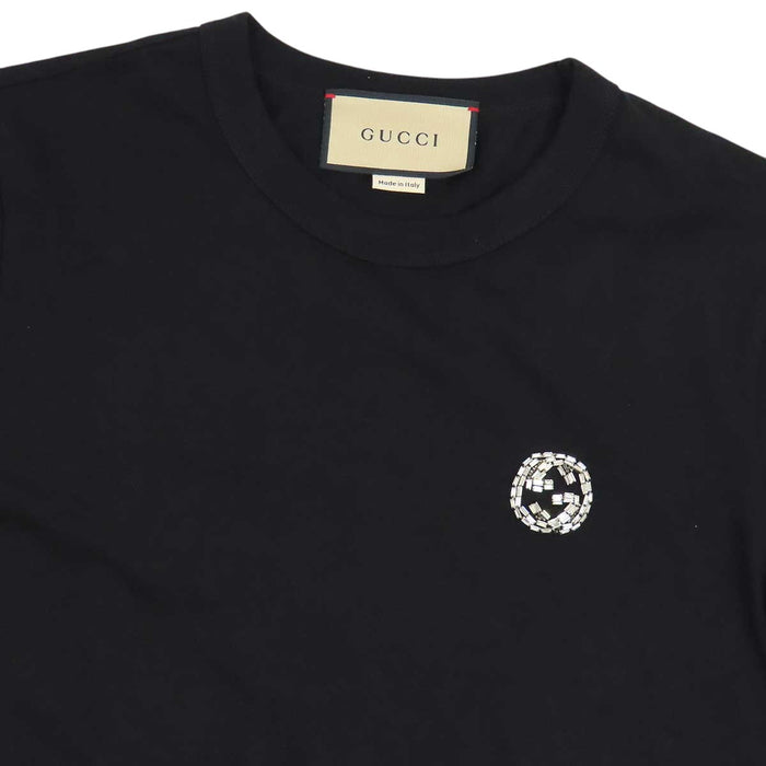 GUCCI 
GG rhinestone cotton crew neck 
Interlocking G T-shirt