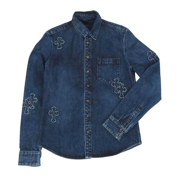 CHROME HEARTS 
LOOSEENDS CH クロスボール コットン 
ルーズエンド クロスパッチ デニム シャツ