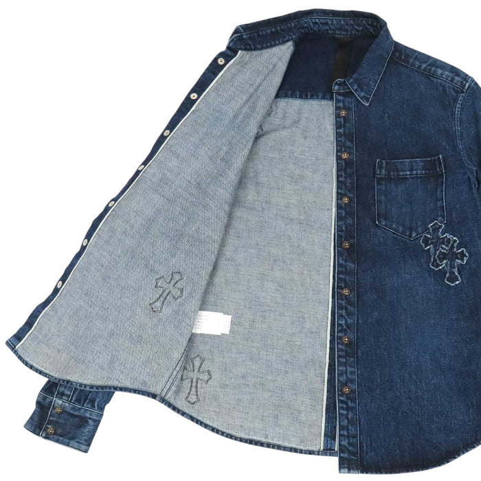 CHROME HEARTS 
LOOSEENDS CH クロスボール コットン 
ルーズエンド クロスパッチ デニム シャツ