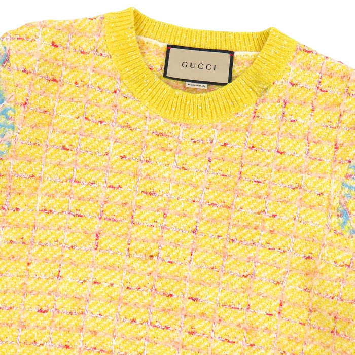 GUCCI 
Intarsia lamé wool cotton 
GG short-sleeve knit