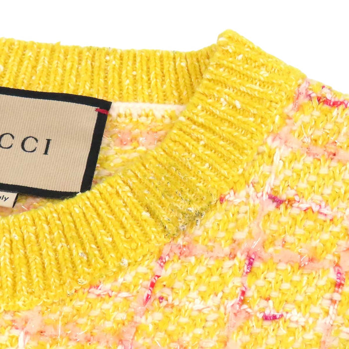 GUCCI 
Intarsia lamé wool cotton 
GG short-sleeve knit