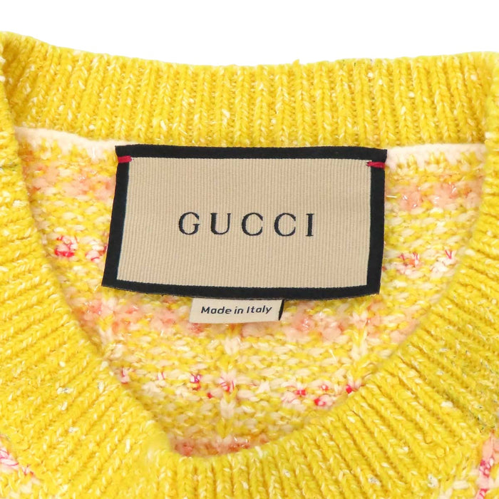 GUCCI 
Intarsia lamé wool cotton 
GG short-sleeve knit