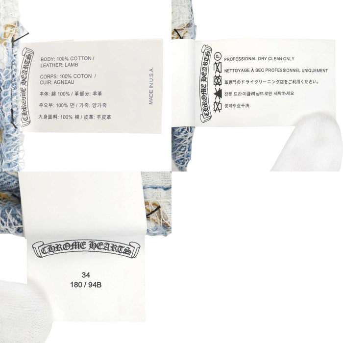 CHROME HEARTS 
Levi's custom CH scroll label silver 
Levi's 501 cross-patch denim pants