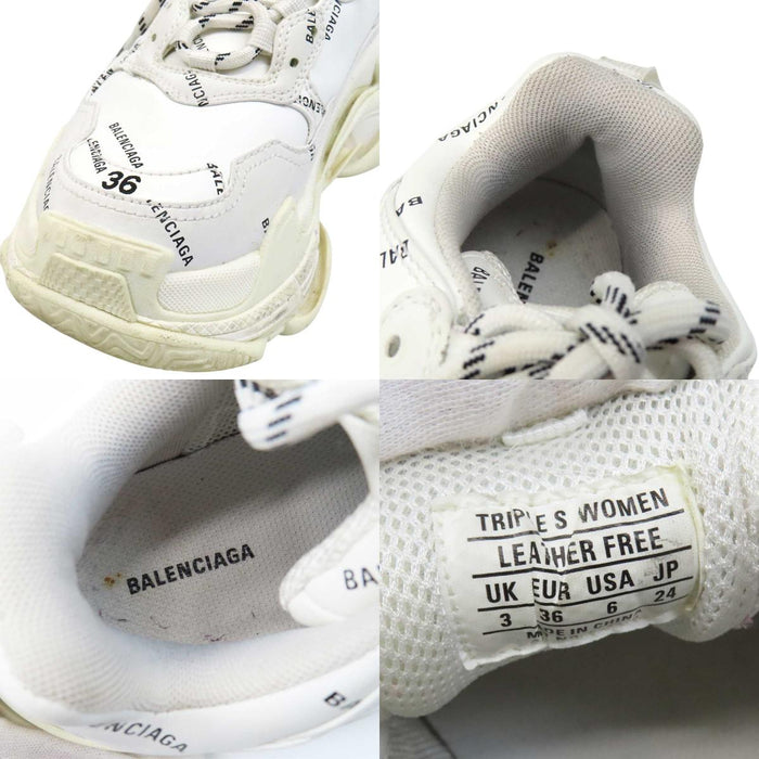 BALENCIAGA 
トリプルS ロゴ 総柄 レザー レースアップ 
Triple S スニーカー
