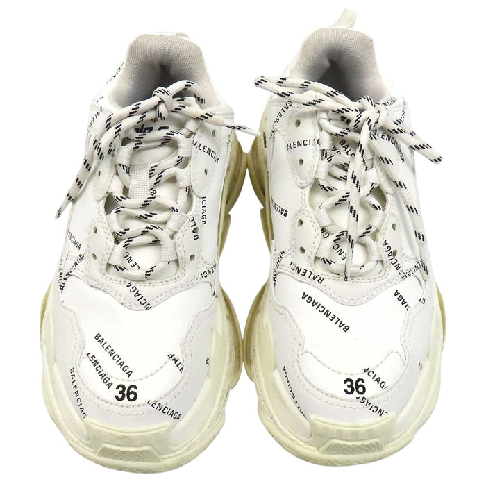 BALENCIAGA 
トリプルS ロゴ 総柄 レザー レースアップ 
Triple S スニーカー