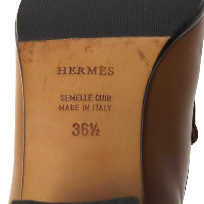 HERMES 
H ロゴ アッシュ シルバーカラーメタル 
コンスタンス ローファー