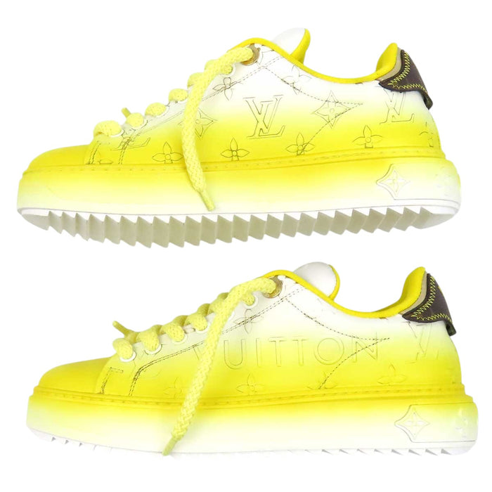 LOUIS VUITTON 
LV Logo Gradient Leather Made in 2024 Lace-Up 
Time Out Line Sneakers 
Monogram