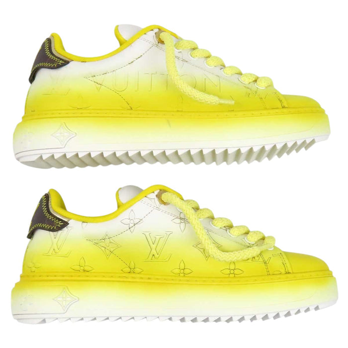 LOUIS VUITTON 
LV Logo Gradient Leather Made in 2024 Lace-Up 
Time Out Line Sneakers 
Monogram