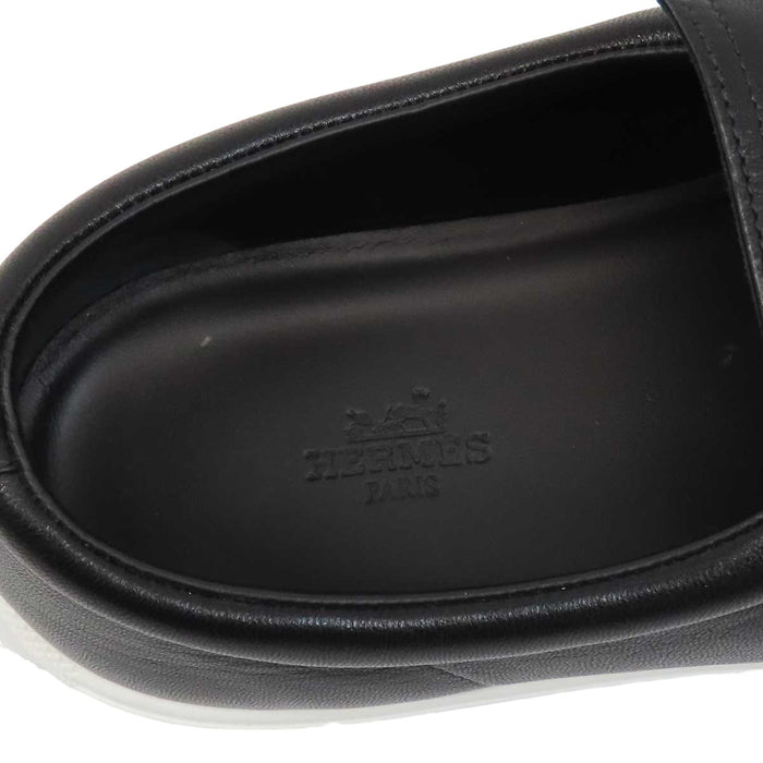 HERMES 
H アッシュ パリ バックル アッシュ ロゴ レザー シルバーカラーメタル 
モカシン ライク