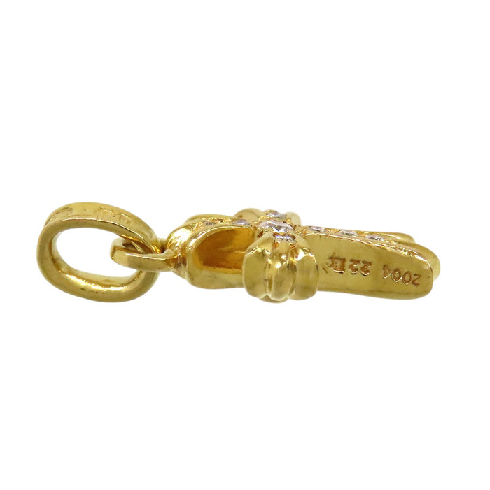 CHROME HEARTS 
Charm BABY FAT pavé de diamants en or jaune 22 carats, poinçon de 2004
