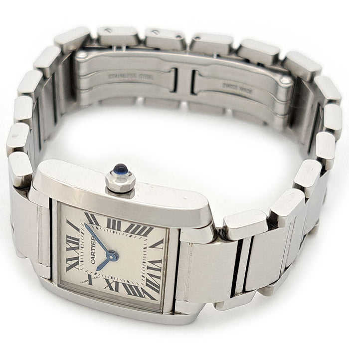 CARTIER 
Tank Française SM 
Avec boîte et papiers