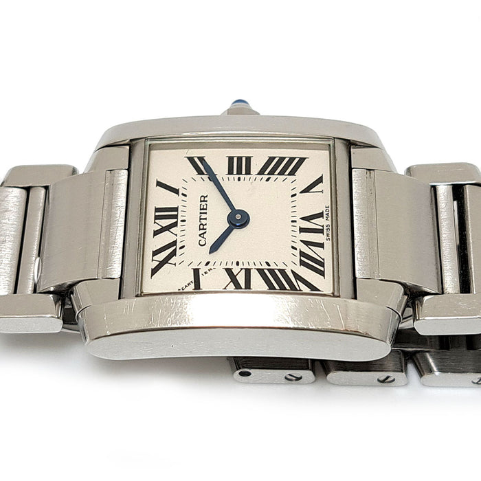 CARTIER 
Tank Française SM 
Avec boîte et papiers