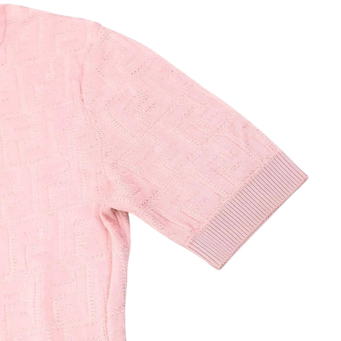 FENDI 
FF 半袖 ロング ショートスリーブ 
ズッカ柄 ニット ワンピース