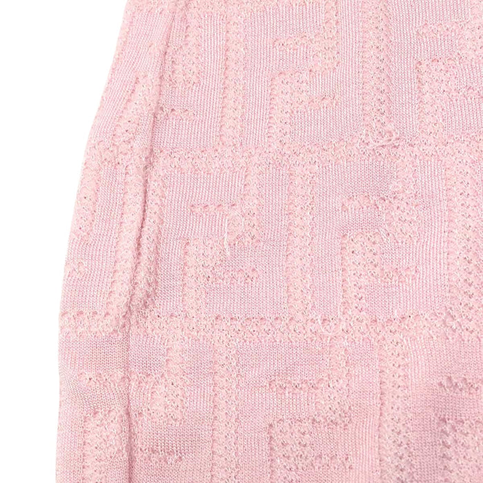 FENDI 
FF 半袖 ロング ショートスリーブ 
ズッカ柄 ニット ワンピース