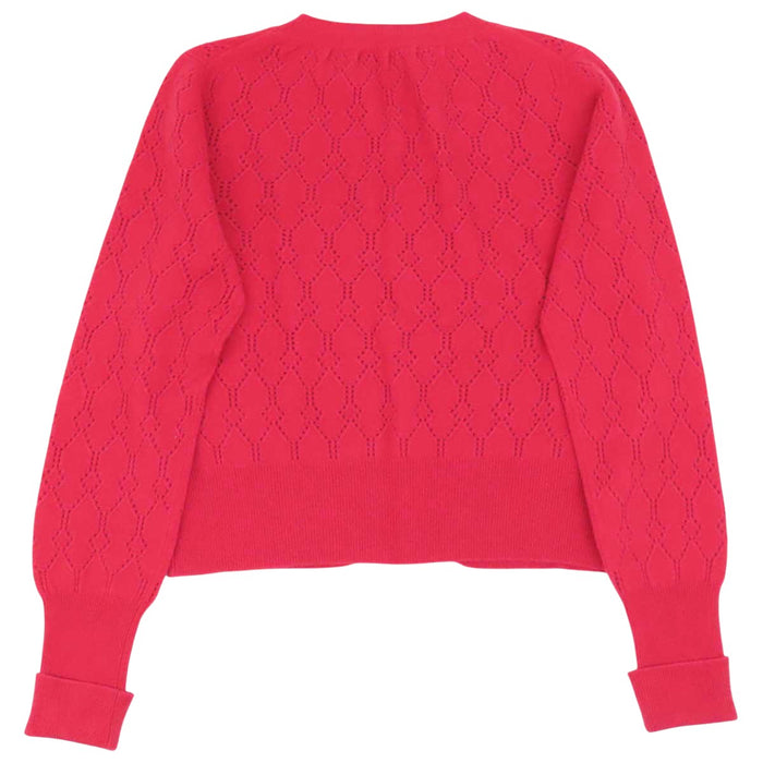 LOUIS VUITTON 
Openwork knit chain wool-cashmere blend 072A WLKC09MMC 
LV logo cardigan