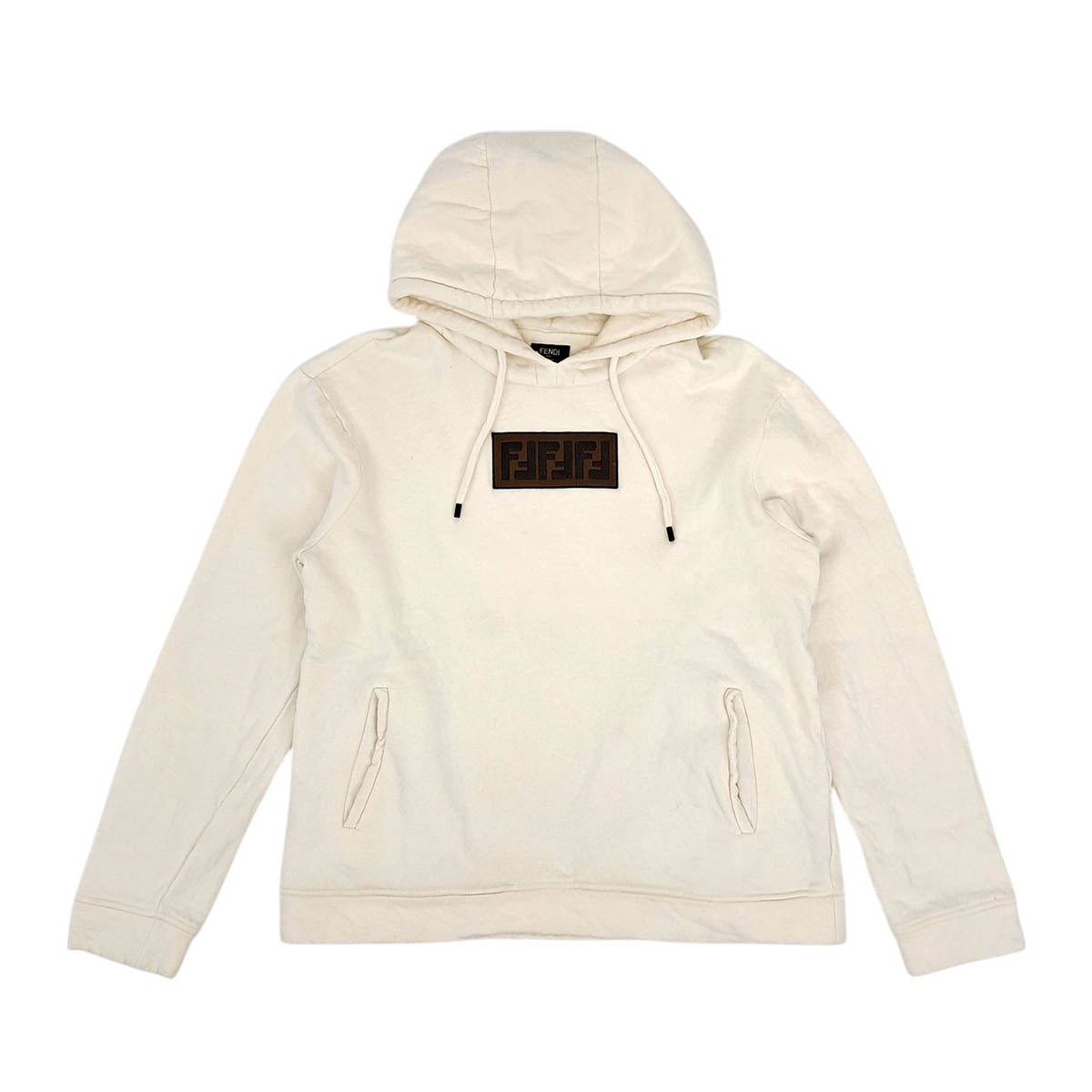 FENDI FF コットン カシミヤ フーディ ズッカ ロゴ パーカー– TS